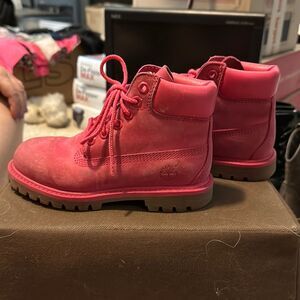 Timberland Boots Toddler Girls' Pink Suede Size 12 - Good Condition